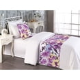 thumbnail image 2 of Floral Bed Runner Set, Oil Painting Print Flowers Boho Pattern on Colorful Brushstrokes Back, Decorative Bedding Scarf & a Pillow Sham for Hotels Homes, Twin, Purple Pale Lilac Mustard, by Ambesonne, 2 of 3