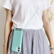 Feishell Crossbody Lanyard Case for iPhone 11,Adjustable Strap Shockproof Drop Protection Soft Flexible Silicone Cover Shockproof Protective Phone Case Cover for Women Men,Mint