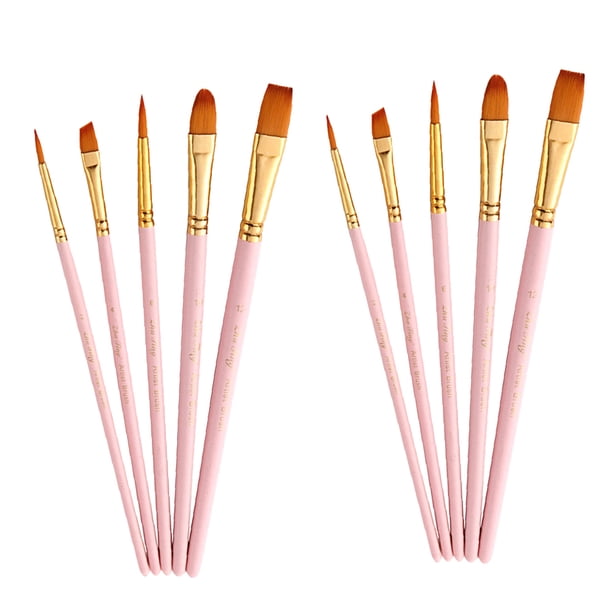 10 pinceles para acuarela con mango de madera, para pintar al óleo.