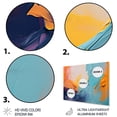 thumbnail image 3 of Designart "Blue and orange paint Expression 1 In Blue and Orange"Abstract Metal Wall Art Blue Modern Office Room Wall Art, 3 of 6