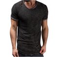 thumbnail image 2 of EQWLJWE Men's Short Sleeve Shirt Men's Fashion Retro Casual Solid Color Short Sleeve T Shirt Shirt, 2 of 3