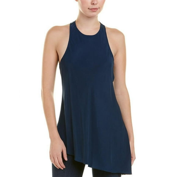 Cinq A Sept Débardeur Cuerpo Dylan Asymétrique Bleu Marine Lapis Taille TP $279