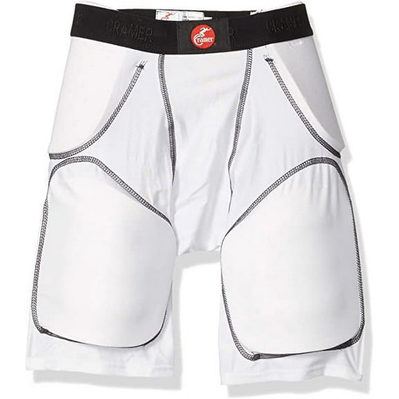 Cramer Classic 5-Pad Football Girdle With Hip, Tailbone and Thigh Pads, White, X-Large