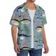 thumbnail image 2 of Balery Various Wild Sea Fish Camisa Casual de Manga Corta con Botones para Hombre, Texturizada, Estilo Cubano, para Playa, Verano-Large, 2 of 5