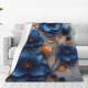 thumbnail image 1 of Balery Elegant Blue Gold Blooms Manta de Felpa Suave y Acogedora – Cobija de Franela Aterciopelada para Cama, Lavable y Cálida para Sofá, Mascotas, Transpirable-40"x30", 1 of 7