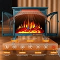 thumbnail image 7 of Auseo Electric Fireplace Heater 25’’ with 3D Realistic Flame Effect, Freestanding Fireplace with Remote Control, Timer, Different Flame Color,2 Heating Modes 500W/1500W, Darkgreen, 7 of 7
