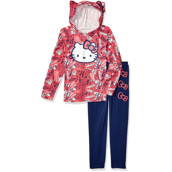 Hello Kitty Toddler Girls 2 Piece Hoodie and Pant Legging Set, Pink, 3T