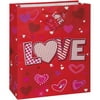 Large Glitter Love Heart Valentine Gift Bag