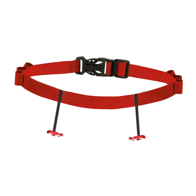 DYNWAVECA Ceinture de Course Triathlon Hommes Femmes Accessoire Pratique Portable Réglable Essentiel Premium Élastique Triathlon Course Rouge