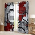 thumbnail image 2 of Feelyou Vintage Art Circle Black Out Curtains for Kids, Abstract Geometric Curtains Pack of 2 (42x63 Each), Retro Oil Printing Bedroom Curtains, Blackout Curtains Home Decor, 2 of 6
