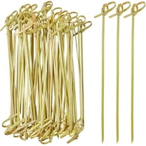 200PCS Cocktail Picks, 6 Inch Fancy Toothpicks Bamboo Cocktail Skewers with Looped Knot Food Sticks for Appetizers, Drinks,Fruit,Charcuterie, Garnish Accessories, Party Supplies