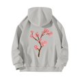 thumbnail image 1 of WZXFASHION Women's Back Floral Print With Drawstring Hooded Pocket Sweater Sale Clearance 2025 cropped pullover sweater, 1 of 4