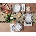 thumbnail image 3 of Halloween Table Runner, Halloween Crow Pumpkin Bat and Retro Backgound Rustic Table Runner for Holiday Birthday Party Kitchen Dining Table Home Decor, 14x72in, 3 of 8