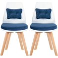 thumbnail image 2 of IGO Fabric Dining Chairs Set of 2 Backrest Chair Upholstered Side Chairs Farmhouse Accent Chairs with Wood Legs for Dining Room,Home Office Kitchen, Living Room, Green, 2 of 2