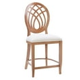 thumbnail image 3 of Pemberly Row Beechwood Ornamental Backrest Set of 2 Counter Stool in Light Brown, 3 of 10