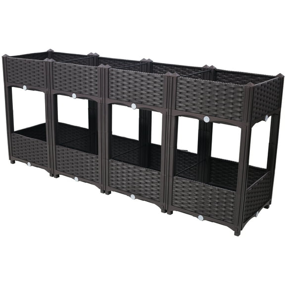 Large Planters for Outdoor Plants Raised Garden Bed Garden Boxes Outdoor Raised Planter Box Plant Pots Perfect for Garden Patio Balcony Deck to Planting Flowers Vegetables Tomato and Herbs