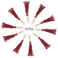 thumbnail image 3 of 10pcs Borlas de Cuero PU, 6" Borla de Llavero con Gancho Giratorio para Hacer Joyería (Rojo Vino), 3 of 6