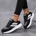 thumbnail image 4 of Sneakers for Women Genuine Leather Suede Patchwork Casual Lace Up Non-Slip Walking Shoes Comfortable Tennis Running Shoes Womens Fashion Sneakers, 4 of 5