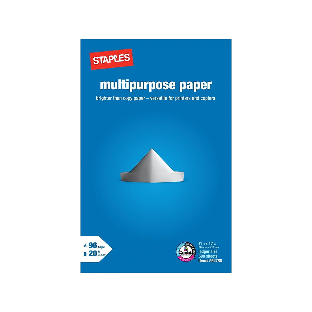 Staples 11" x 17" Multipurpose Paper 20 lbs. 96 Brightness 500/Ream