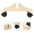 thumbnail image 2 of WEUVEB Stable and Stylish Beige Wooden Room Divider Base with Wheels 2Pcs, 2 of 9