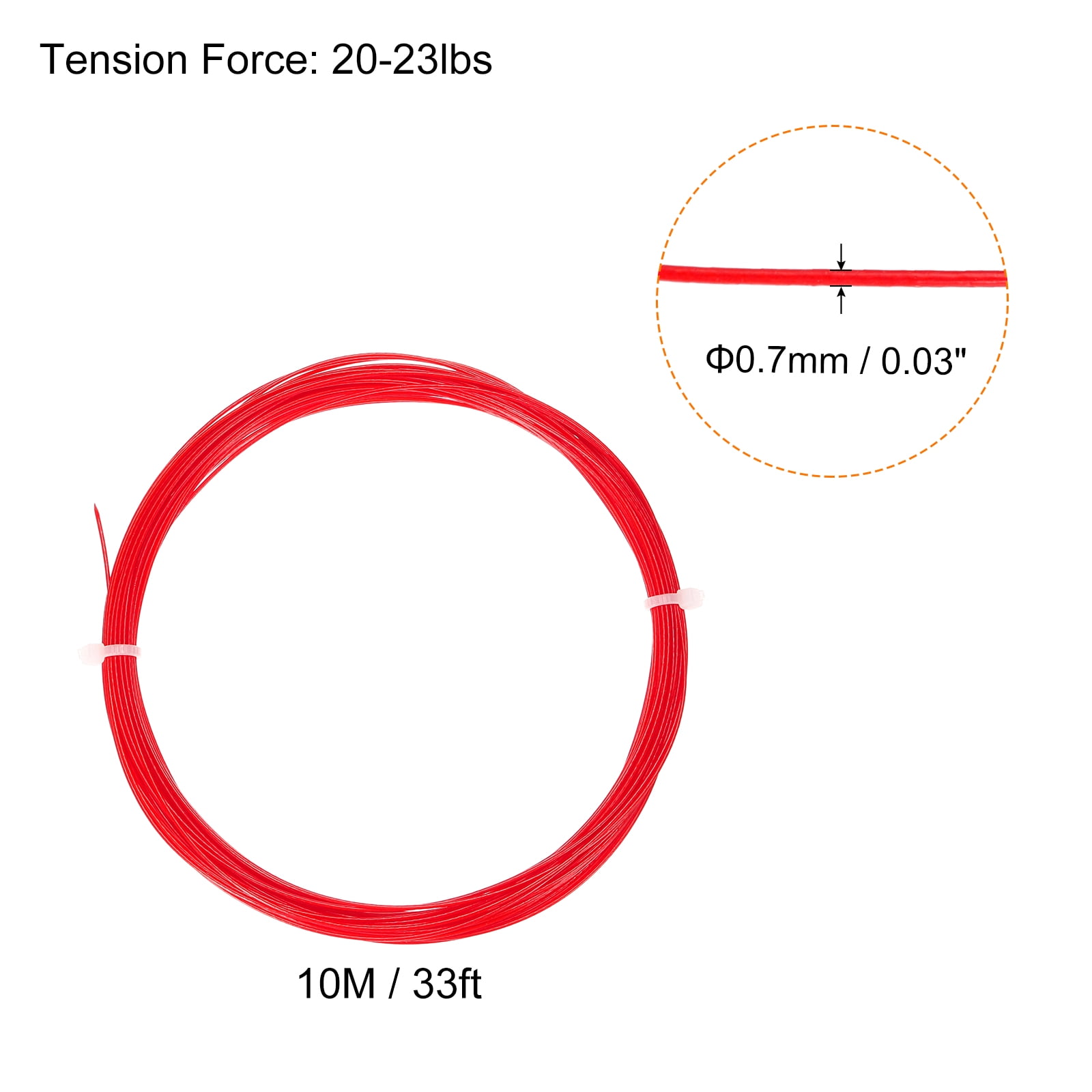Unique Bargains Durable High Elastic Nylon Badminton Racket Racquet String Red