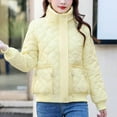 thumbnail image 4 of Quilted Jackets for Women, Women's Winter Short Cotton-Padded Coat Women's Long Sleeve High Neck Warm Coat Loose Casual Cotton-Padded Coat for Women Christmas Clearance, 4 of 6