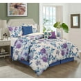 thumbnail image 2 of Lanco Charlotte Floral 6-Piece Comforter Set, Purple, Queen, 100% Polyester Fill, 2 of 6