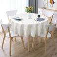 thumbnail image 1 of Solid Flower Jacquard Table Cloth Damask Table Cover Heavy Weight Fabric Tabletop Decoration for Kitchen Banquet Party Round 70in White, 1 of 7