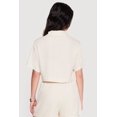 thumbnail image 4 of Women's Linen Button Front Cropped Shirt, 4 of 4