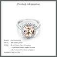thumbnail image 6 of Gem Stone King 925 Sterling Silver Peach Morganite and White Created Sapphire Women Engagement Ring (2.38 Cttw Cushion 8MM, Available in Size 5, 6, 7, 8, 9), 6 of 6