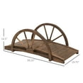 thumbnail image 5 of 3.3Ft Wooden Garden Bridge with Half-Wheel Railings, Solid Fir Wood Construction for Outdoor Landscape, Decorative Arc Footbridge for Yard, Pond Or Walkway, Brown, 5 of 5