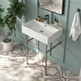 thumbnail image 4 of 24" White Rectangular Console Bathroom Sink with Overflow, 4 of 4