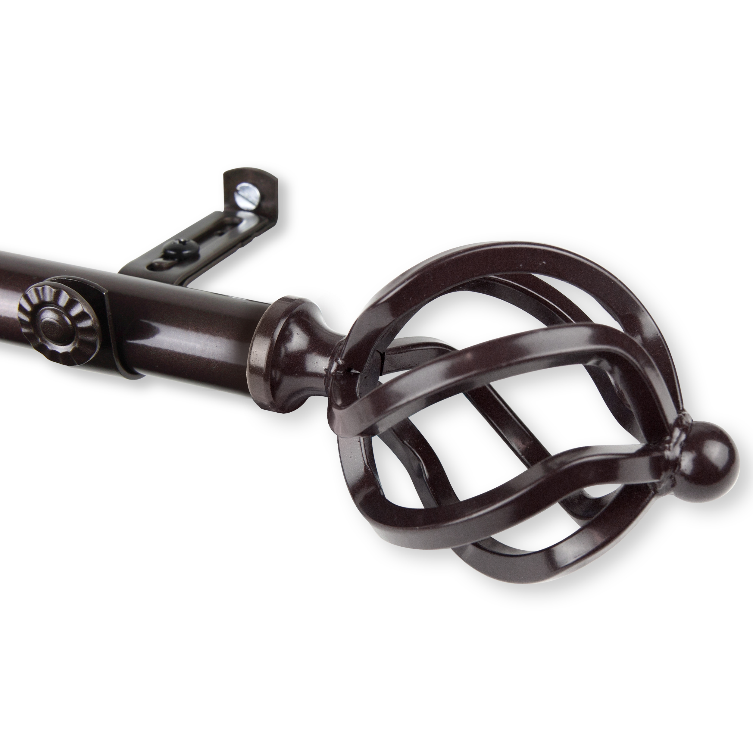 Twist 13/16 inch dia. Curtain Rod 66-120" - Cocoa
