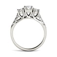 thumbnail image 3 of Charles & Colvard 14K White Gold Moissanite 5mm Round Trellis Three Stone Engagement Ring-Size 9 1.17cttw DEW, 3 of 7