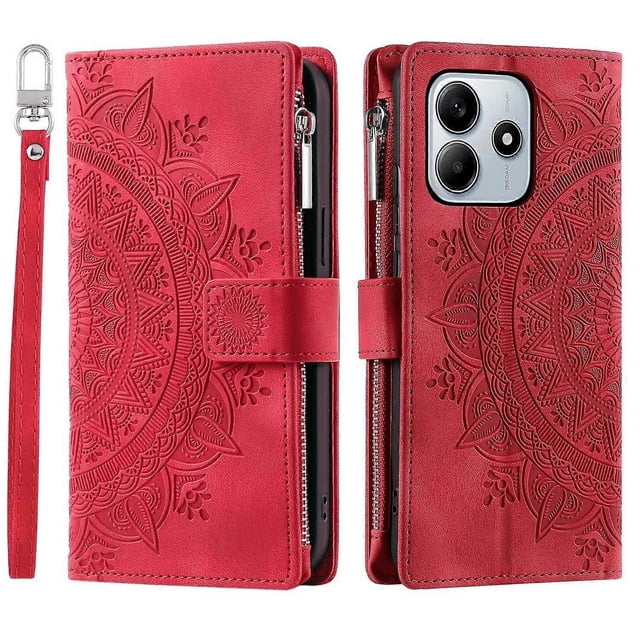 Style 006 For Xiaomi Redmi Note 14 4G (164.84x78.15x8.16mm) Wallet Case PU Leather Phone Cover Manda