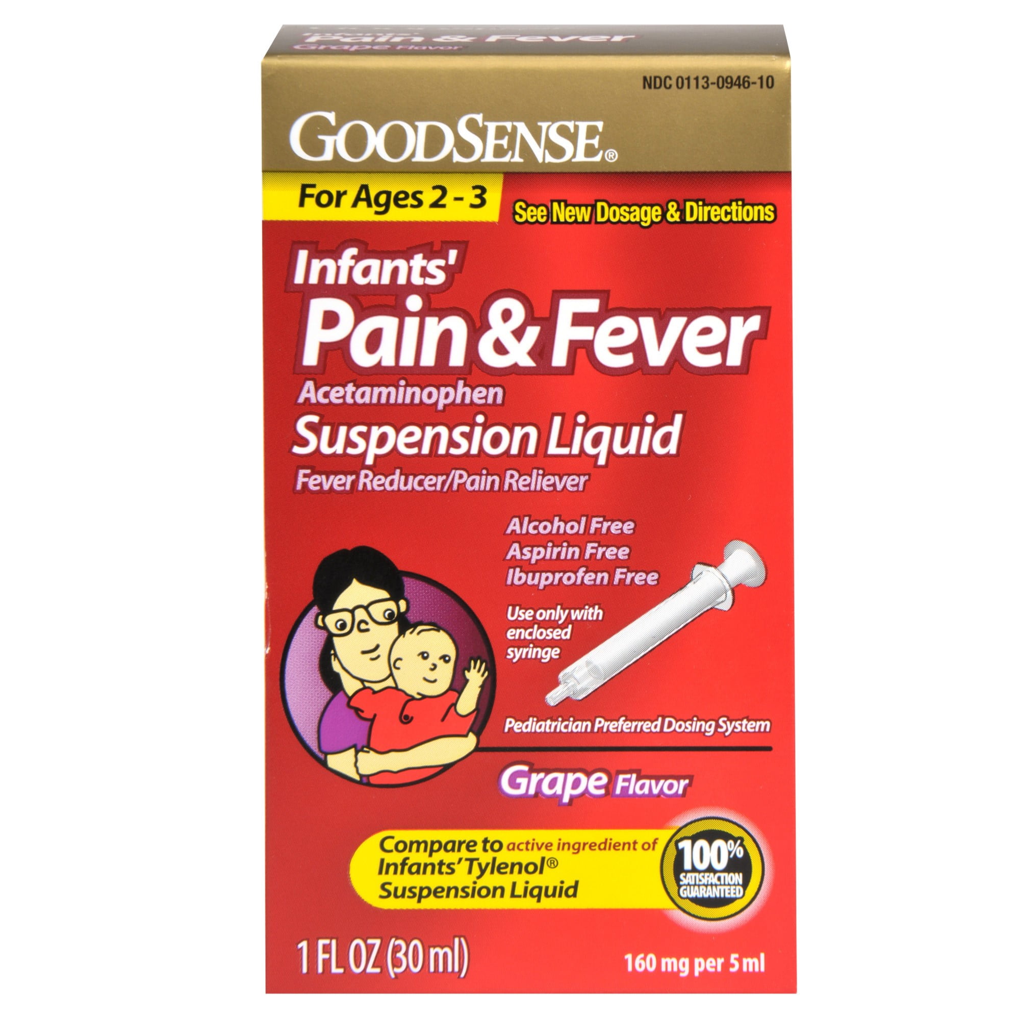 GoodSense Infant's Pain and Fever Acetaminophen 160 mg Drops, Grape