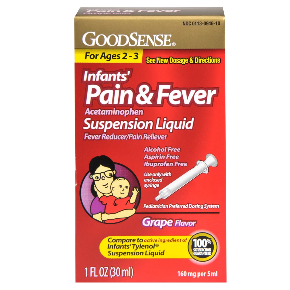 GoodSense Infant's Pain and Fever Acetaminophen 160 mg Drops, Grape