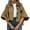 Camel, variant on Womens Oversized Cropped Trench Coats Single Breasted 3/4 Sleeve Casual Button up Jackets
