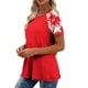 thumbnail image 4 of Mujeres manga corta Tops casual fuera del hombro Raglan impresión blusa, moda primavera verano top para diario, 4 of 8