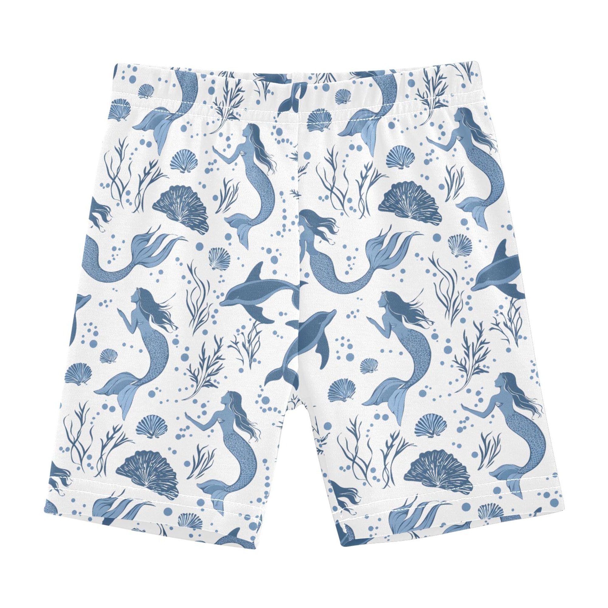joogoo Mermaid Dolphins Coral Girls Lined Shorts Bike Dance Bottoms 10Y