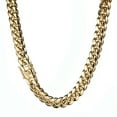thumbnail image 2 of QQTDFG 316L Stainless Steel Heavy Link Gold Plated Curb Cuban Chain Men Necklace 7"-40"-28 inch Necklace-14mm wide-Gold, 2 of 6
