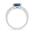 thumbnail image 2 of ANGARA Natural Oval 2.25 ct London Blue Topaz Ring with Diamond in 925 Sterling Silver for Women (Size-9x7mm) | November Birthstone Jewelry for Women | London Blue Topaz Ring (Ring Size- 6.5), 2 of 11