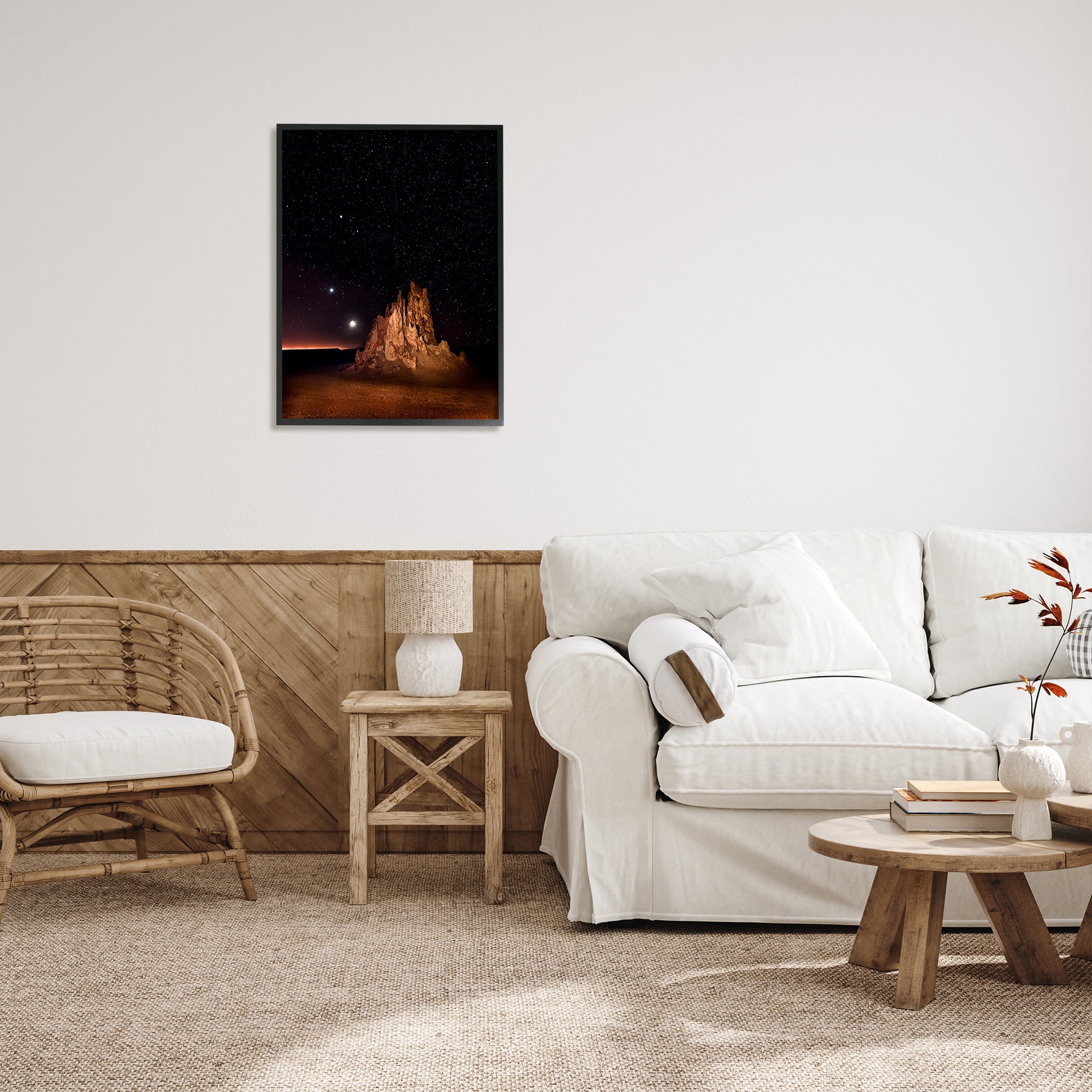 Stupell Industries Starry Night Sky Photography Nature Photography Black Framed Art Print Wall Art, 24 x 30