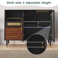 thumbnail image 5 of HLR 47.2" Coffee Wine Bar Cabinet with 2 Glass Doors, Modern Buffet Sideboard Table for Dining Room, Black, 5 of 8