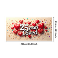 thumbnail image 5 of LUUFILx 25 Years Loved Anniversary Backdrop Banner Party Supplies Decorations Photography Props Romance Celebration Background Retro Decor, 5 of 8