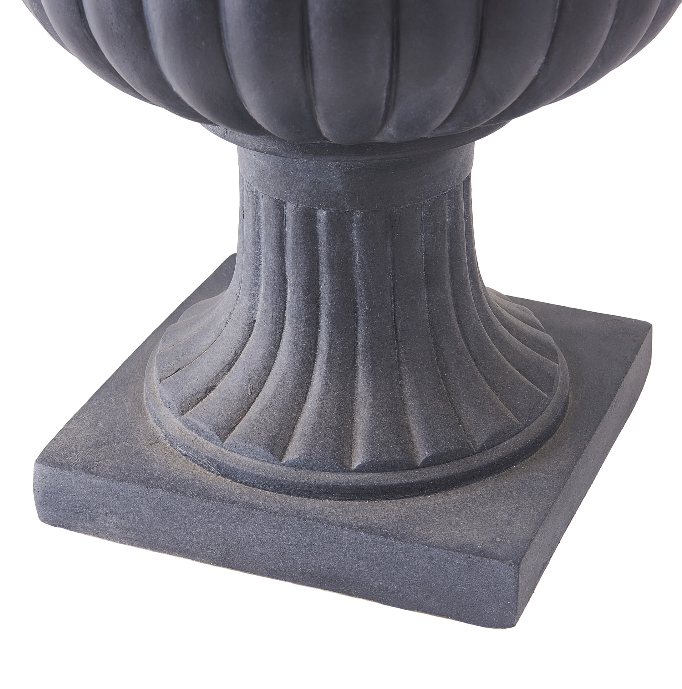 Christopher Knight Home MGO Flower Urn Planter with Scroll Handles, Black Finish