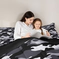 thumbnail image 5 of jejeloiu Wild Military Camo Twin Comforter Sets,White Black Gray Bedding Set For Kids Reversible 2-Piece, 5 of 8