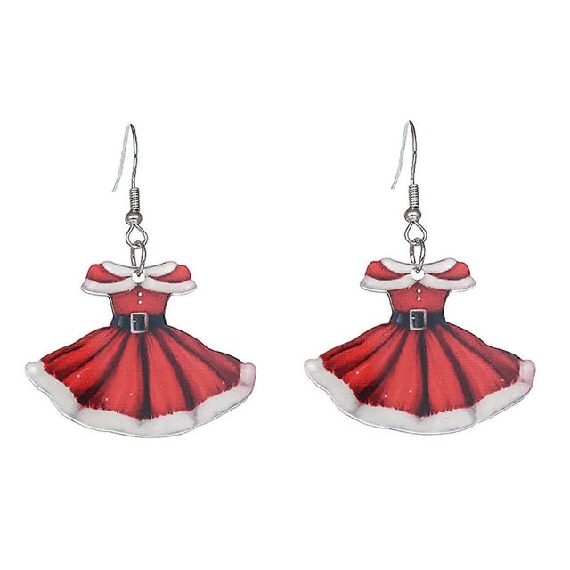 Festival Acrylic Earrings Featuring Wine Glass or Christmas Dress Pattern Party Earrings Stylish Ear Jewelry for Women