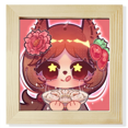 thumbnail image 1 of Squirrel China Dumpling Food Square Picture Frame Wall Tabletop Display, 1 of 3