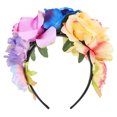 thumbnail image 1 of KAKOWELY Tocado de flores de rosa de simulación, diadema para fiesta de Halloween, broche para el cabello, 1 of 5